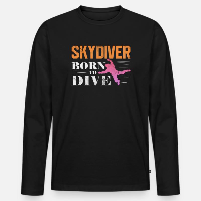 Skydive - Männer Premium Bio Langarmshirt - Schwarz