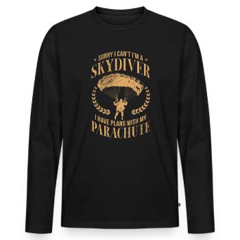 Skydive - T-shirt manches longues Premium bio Homme - noir - Devant - Nico (187cm)