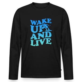 Wakeboard Wakeboarder Wakeboard Cadeau - T-shirt manches longues Premium bio Homme - noir - Devant - Nico (187cm)