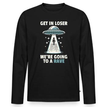 Alien - Men's Premium Organic Long Sleeve Shirt - black - Front - Nico (187cm)
