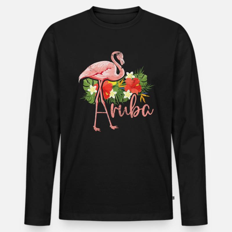 Aruba - Männer Premium Bio Langarmshirt - Schwarz