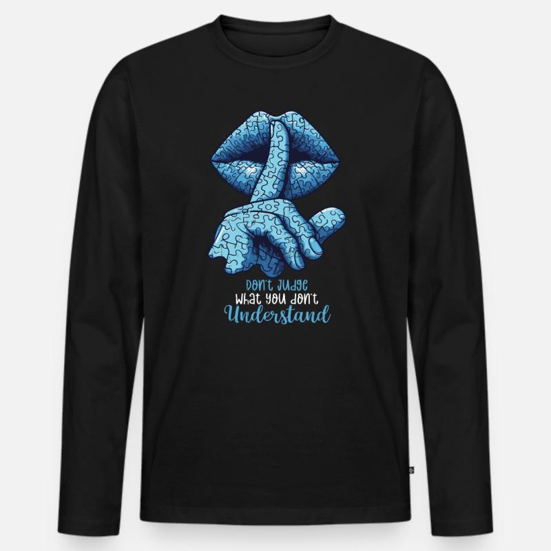 Autismus - Männer Premium Bio Langarmshirt - Schwarz