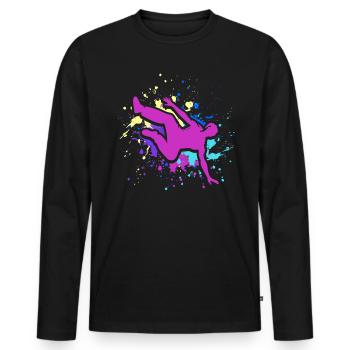 Backflip Salto Akrobatik Parkour Turnen Geschenk - Männer Premium Bio Langarmshirt - Schwarz - Vorne - Nico (187cm)