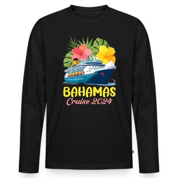 Bahamas Caribbean Island Atlantic Summer Gift - Men's Premium Organic Long Sleeve Shirt - black - Front - Nico (187cm)
