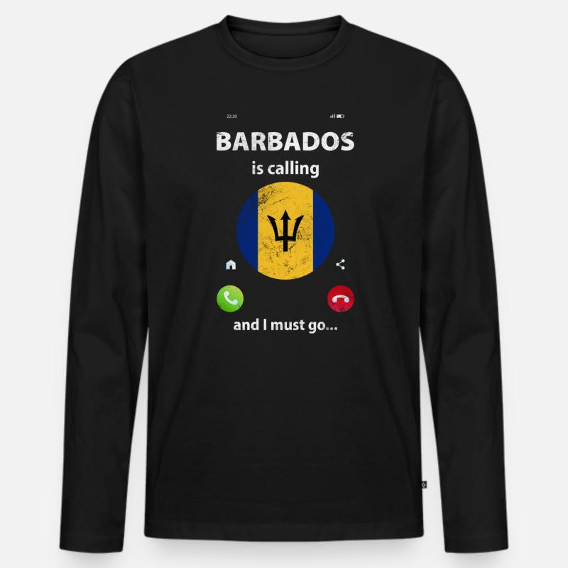 Barbados - Männer Premium Bio Langarmshirt - Schwarz