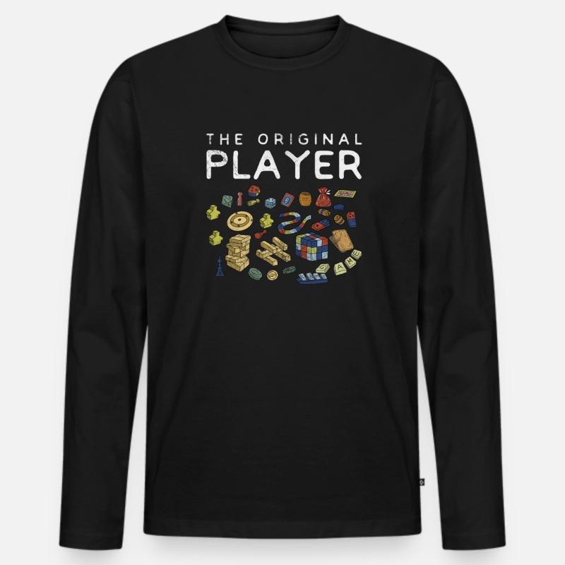 Brettspiel - Männer Premium Bio Langarmshirt - Schwarz
