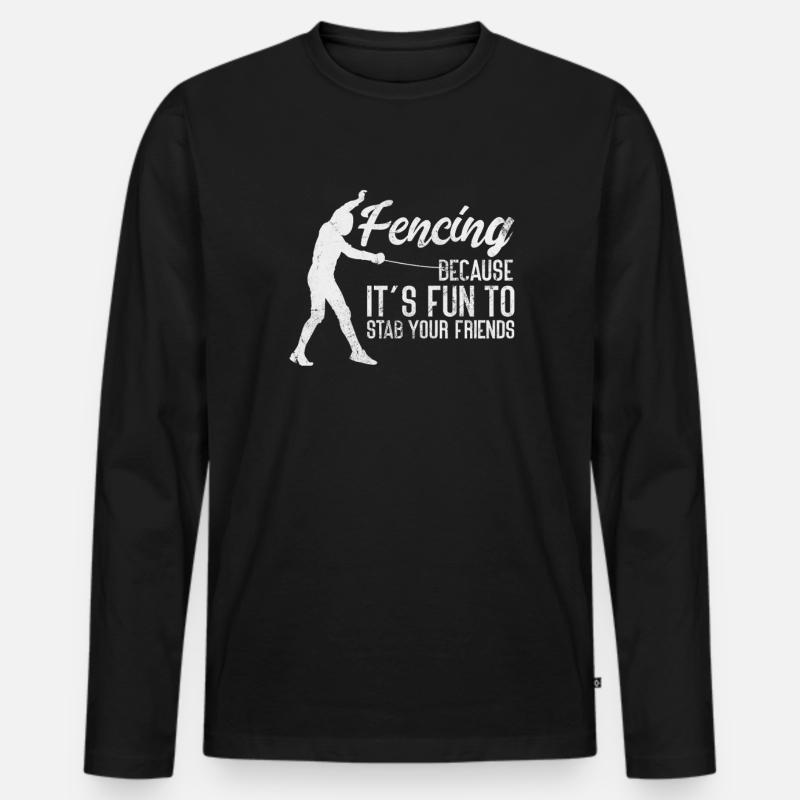 Fechten - Männer Premium Bio Langarmshirt - Schwarz