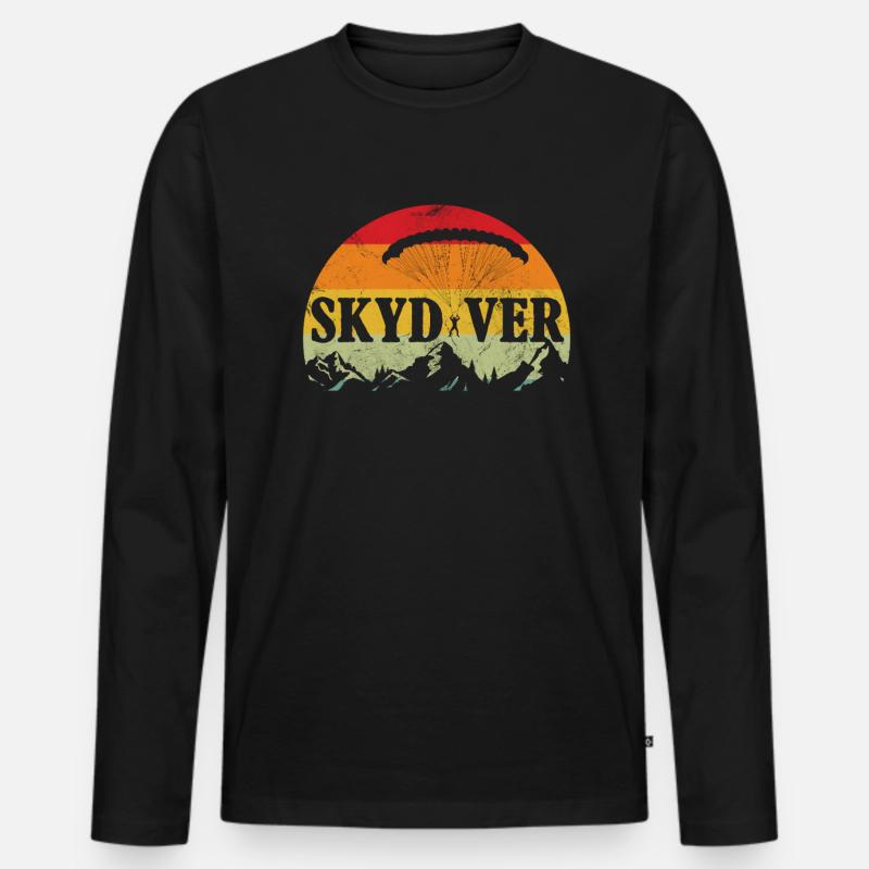Skydive - Männer Premium Bio Langarmshirt - Schwarz