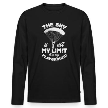 Skydive - T-shirt manches longues Premium bio Homme - noir - Devant - Nico (187cm)