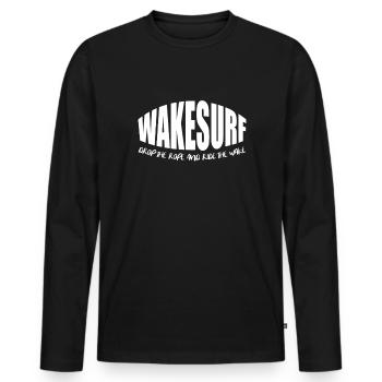 Wakeboard Wakeboarder Wakeboard Cadeau - T-shirt manches longues Premium bio Homme - noir - Devant - Nico (187cm)