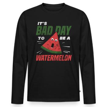 Watermelon - Men's Premium Organic Long Sleeve Shirt - black - Front - Nico (187cm)