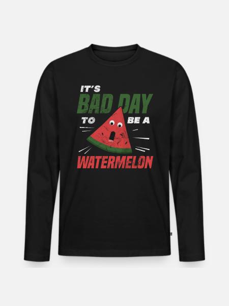 Watermelon - Men's Premium Organic Long Sleeve Shirt - black