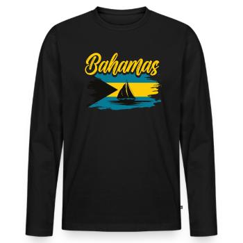Bahamas Caribbean Island Atlantic Summer Gift - Men's Premium Organic Long Sleeve Shirt - black - Front - Nico (187cm)
