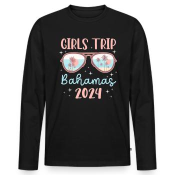 Bahamas Caribbean Island Atlantic Summer Gift - Men's Premium Organic Long Sleeve Shirt - black - Front - Nico (187cm)