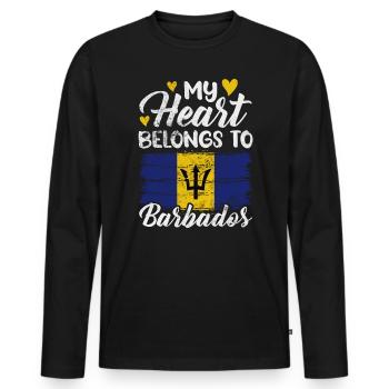 Barbade - T-shirt manches longues Premium bio Homme - noir - Devant - Nico (187cm)
