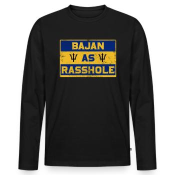 Barbade - T-shirt manches longues Premium bio Homme - noir - Devant - Nico (187cm)