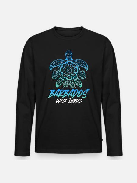 Barbados Caribbean Bajan Holiday Gift - Men's Premium Organic Long Sleeve Shirt - black