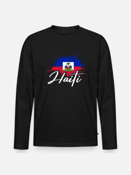 Vacances Haïti Caraïbes - T-shirt manches longues Premium bio Homme - noir
