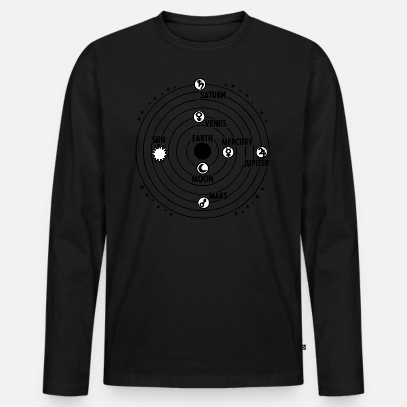 Sonnensystem - Männer Premium Bio Langarmshirt - Schwarz