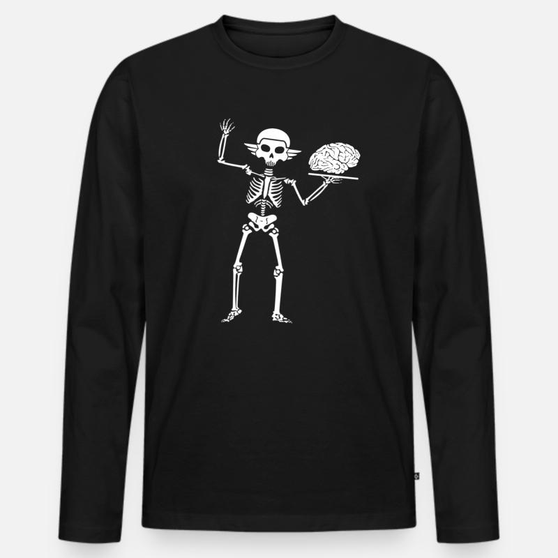 Skelett - Männer Premium Bio Langarmshirt - Schwarz