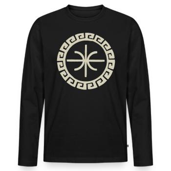 Epsilon Delphes - Conception de symbole grec ancien - T-shirt manches longues Premium bio Homme - noir - Devant - Nico (187cm)