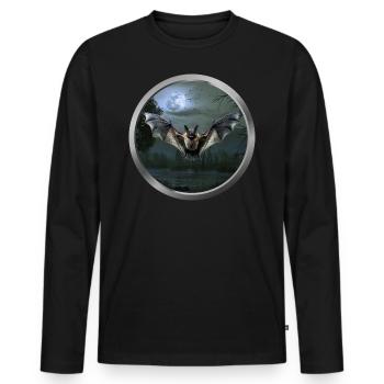 Bats Animal - 1 - Men's Premium Organic Long Sleeve Shirt - black - Front - Nico (187cm)