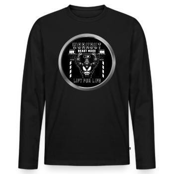 Workout like a Gorilla - Men's Premium Organic Long Sleeve Shirt - black - Front - Nico (187cm)