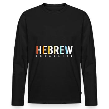 Yeshua Jew Jewish Judaism - Men's Premium Organic Long Sleeve Shirt - black - Front - Nico (187cm)
