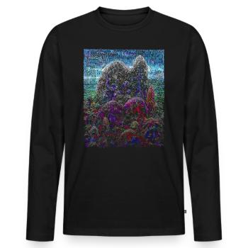 Mountain Impressionism Embroidery Painting - Men's Premium Organic Long Sleeve Shirt - black - Front - Nico (187cm)