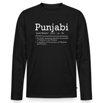 Sikh Indian Sikhism Punjabi Alphabet Writing - Men's Premium Organic Long Sleeve Shirt - black - Front - Nico (187cm)