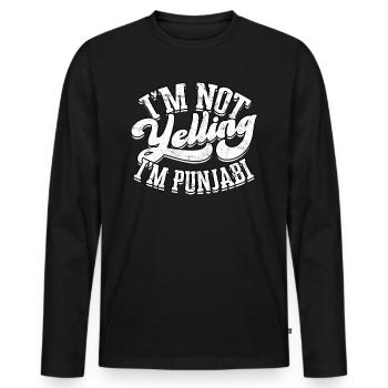 Sikh Indian Sikhism Punjabi Alphabet Writing - Men's Premium Organic Long Sleeve Shirt - black - Front - Nico (187cm)