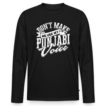 Sikh Indian Sikhism Punjabi Alphabet Writing - Men's Premium Organic Long Sleeve Shirt - black - Front - Nico (187cm)