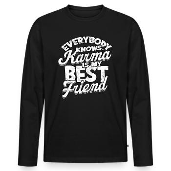 Karma Meditation Fate Gift Idea Gift S - Men's Premium Organic Long Sleeve Shirt - black - Front - Nico (187cm)