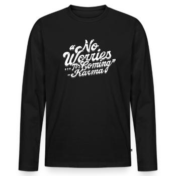 Karma Meditation Fate Gift Idea Gift S - Men's Premium Organic Long Sleeve Shirt - black - Front - Nico (187cm)