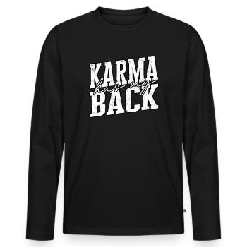 Karma Meditation Fate Gift Idea Gift S - Men's Premium Organic Long Sleeve Shirt - black - Front - Nico (187cm)