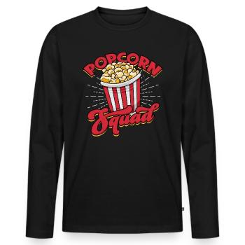 Popcorn Cinema Gift Gift Idea Film Mais Filma - Men's Premium Organic Long Sleeve Shirt - black - Front - Nico (187cm)