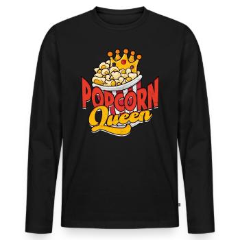 Popcorn Cinema Gift Gift Idea Film Mais Filma - Men's Premium Organic Long Sleeve Shirt - black - Front - Nico (187cm)