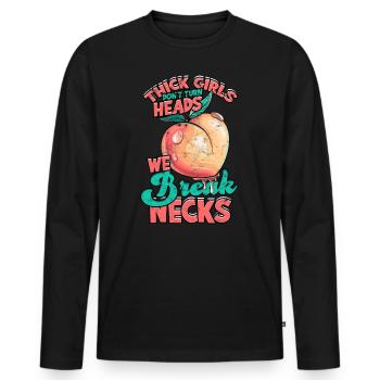 Dick Thick Thighs Thick Thighs Thighs - Men's Premium Organic Long Sleeve Shirt - black - Front - Nico (187cm)