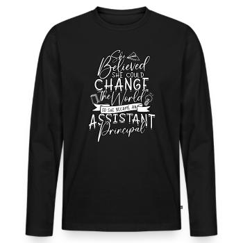 schulleiter stellvertretender schulleiter geschenk - Männer Premium Bio Langarmshirt - Schwarz - Vorne - Nico (187cm)