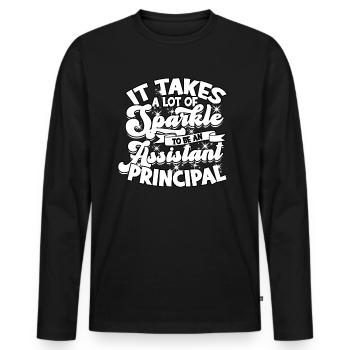 schulleiter stellvertretender schulleiter geschenk - Männer Premium Bio Langarmshirt - Schwarz - Vorne - Nico (187cm)