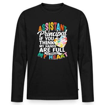 Principal adjoint Principal Gift - T-shirt manches longues Premium bio Homme - noir - Devant - Nico (187cm)