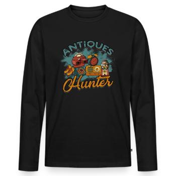 Antiques Antiques Antique Collector Antiques - Men's Premium Organic Long Sleeve Shirt - black - Front - Nico (187cm)