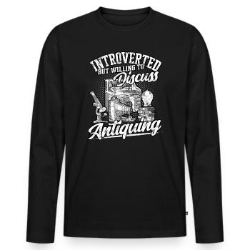 Antiques Antiques Antique Collector Antiques - Men's Premium Organic Long Sleeve Shirt - black - Front - Nico (187cm)