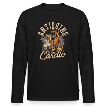 Antiques Antiques Antique Collector Antiques - Men's Premium Organic Long Sleeve Shirt - black - Front - Nico (187cm)