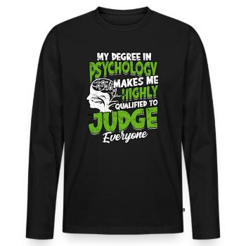psychiatre thérapie cadeau idée cadeau psycholo - T-shirt manches longues Premium bio Homme - noir - Devant - Nico (187cm)