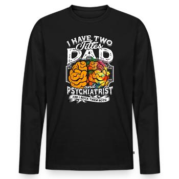 psychiatrist gift therapy gift idea psycholo - Men's Premium Organic Long Sleeve Shirt - black - Front - Nico (187cm)