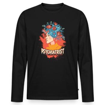 psychiatrist gift therapy gift idea psycholo - Men's Premium Organic Long Sleeve Shirt - black - Front - Nico (187cm)