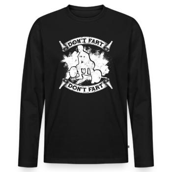 Deadlift Fitlochness Deadlift Gym - T-shirt manches longues Premium bio Homme - noir - Devant - Nico (187cm)