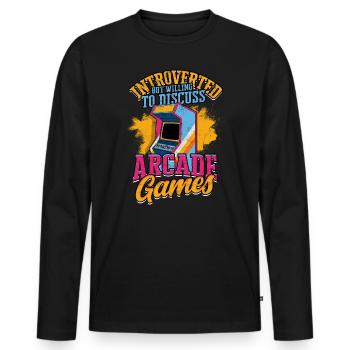 Retro Gamer Jeux vidéo Arcade Gaming Pinball Spike - T-shirt manches longues Premium bio Homme - noir - Devant - Nico (187cm)