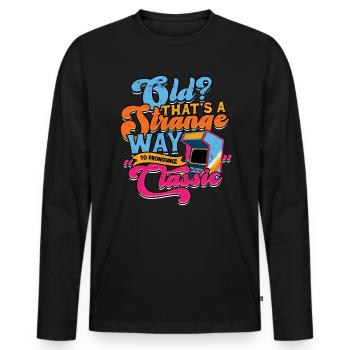 Retro Gamer Video Games Arcade Gaming Pinball Spike - Men's Premium Organic Long Sleeve Shirt - black - Front - Nico (187cm)